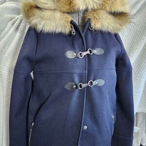 Unique Klassy stylish Coat Topshop Women's Navy and Blue Coat